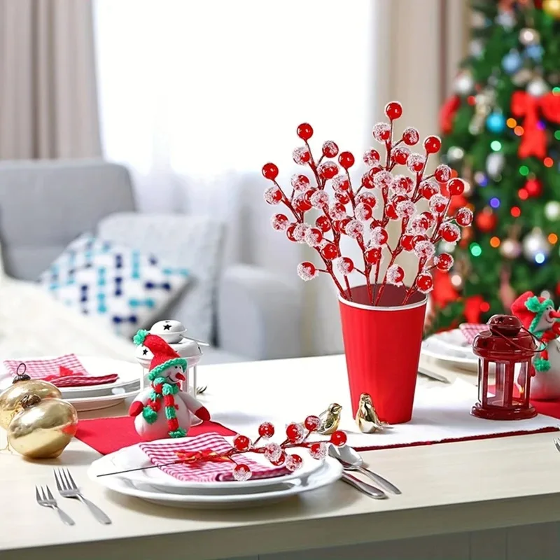 10-200PCS Artificial Red Berry - Christmas Tree Artificial 评论和价格