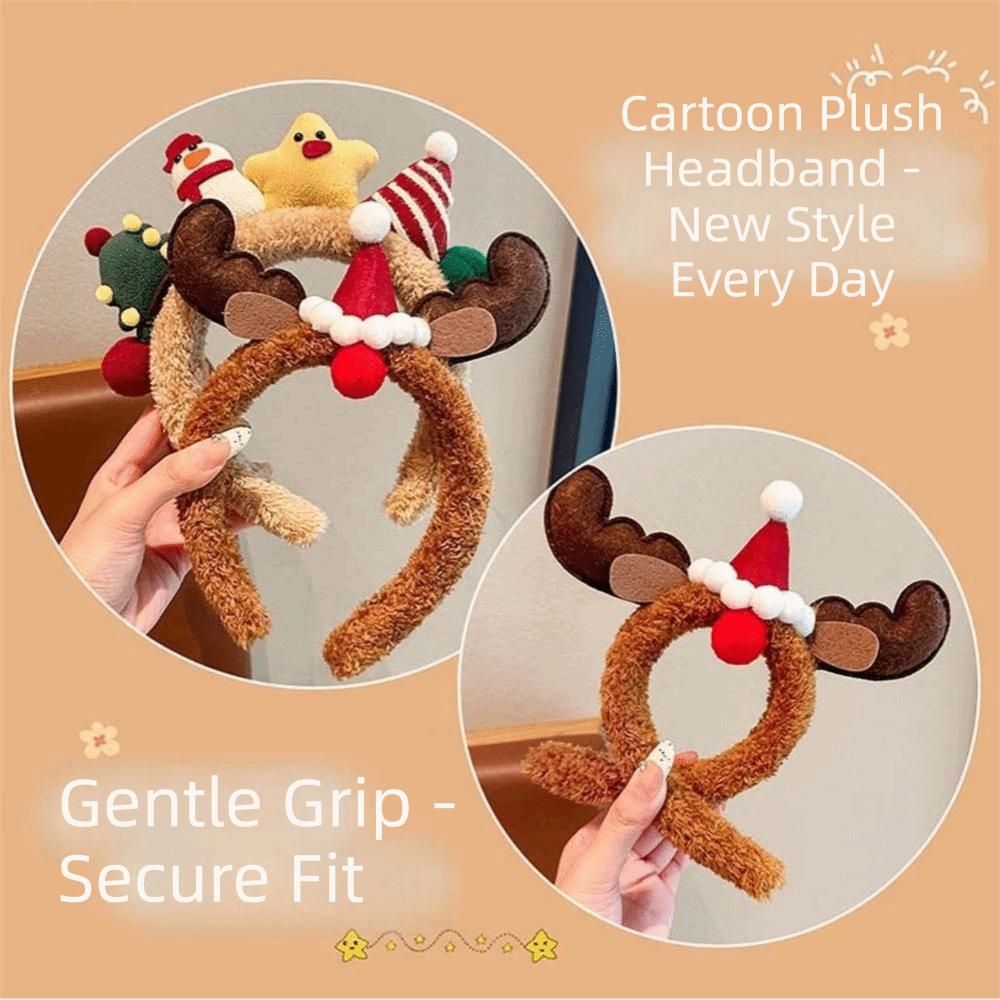 Plush Texture Christmas Headba - Reindeer Antlers Headband 评论和价格