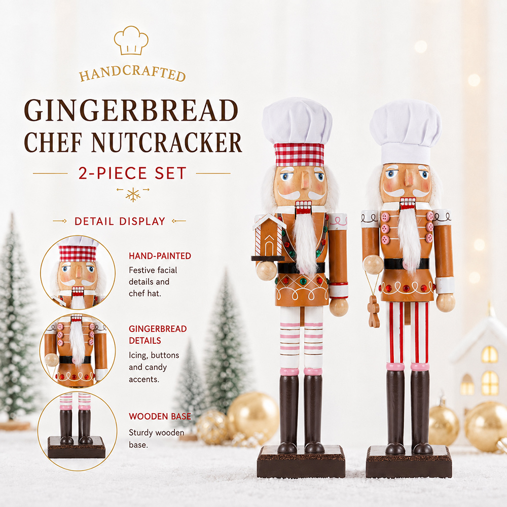 38CM Christmas Nutcracker Wood - Nutcracker Figurine 评论和价格