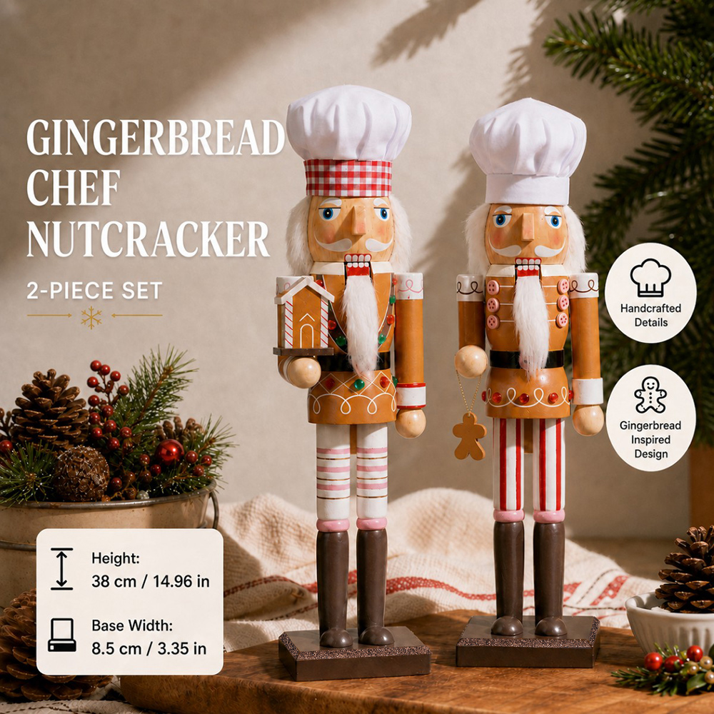 38CM Christmas Nutcracker Wood - Nutcracker Figurine 评论和价格