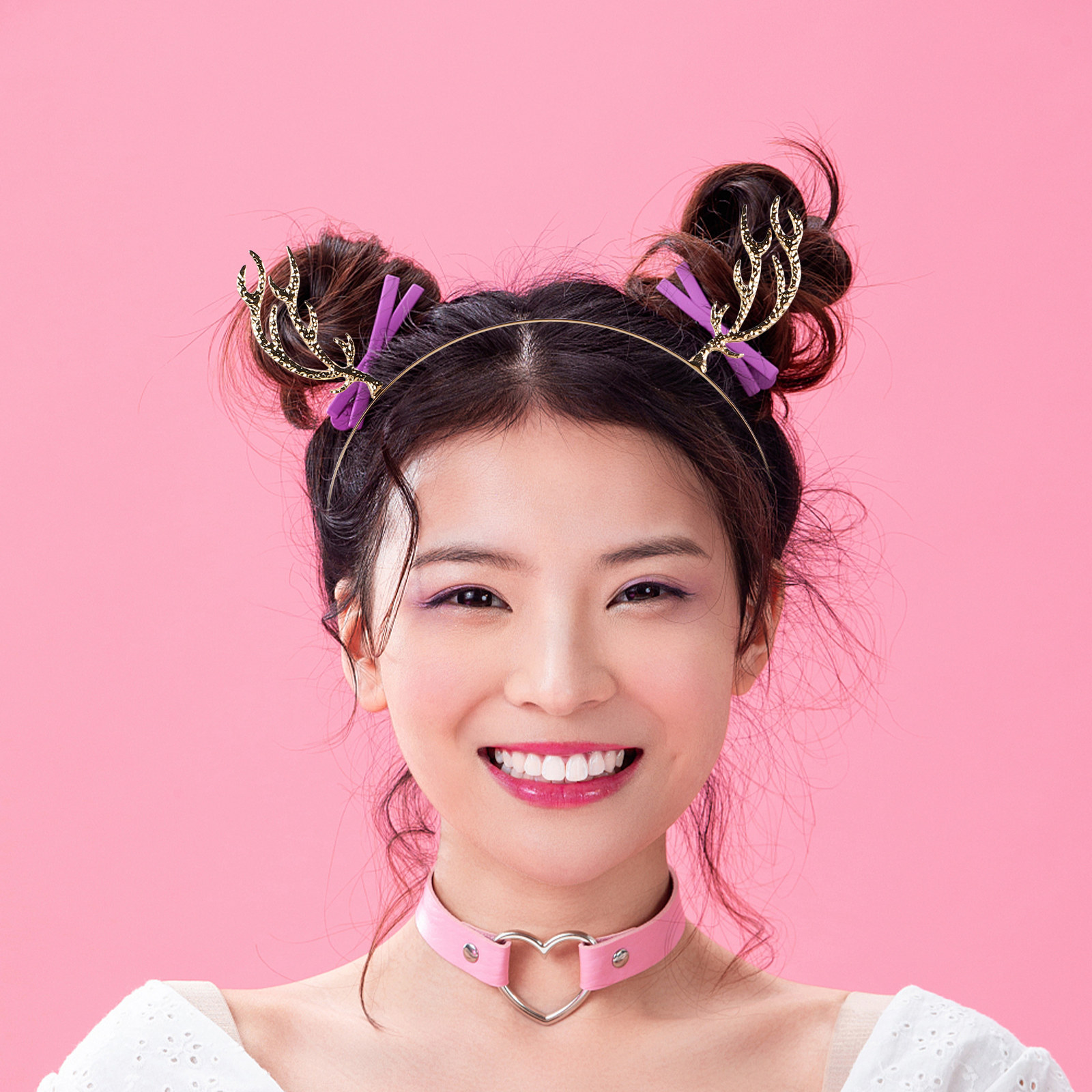 Metal Rhinestone Hair Hoop Ant - Reindeer Antlers Headband 评论和价格