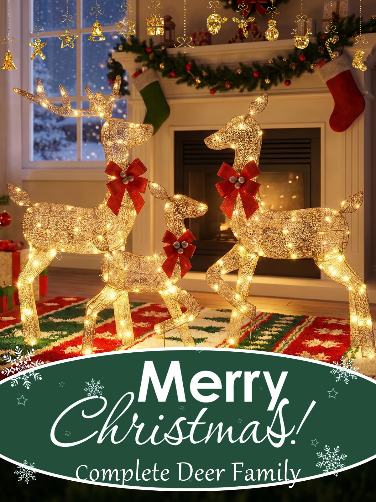 3 Pieces Lighted Christmas Dee - Christmas Lights Outdoor 评论和价格