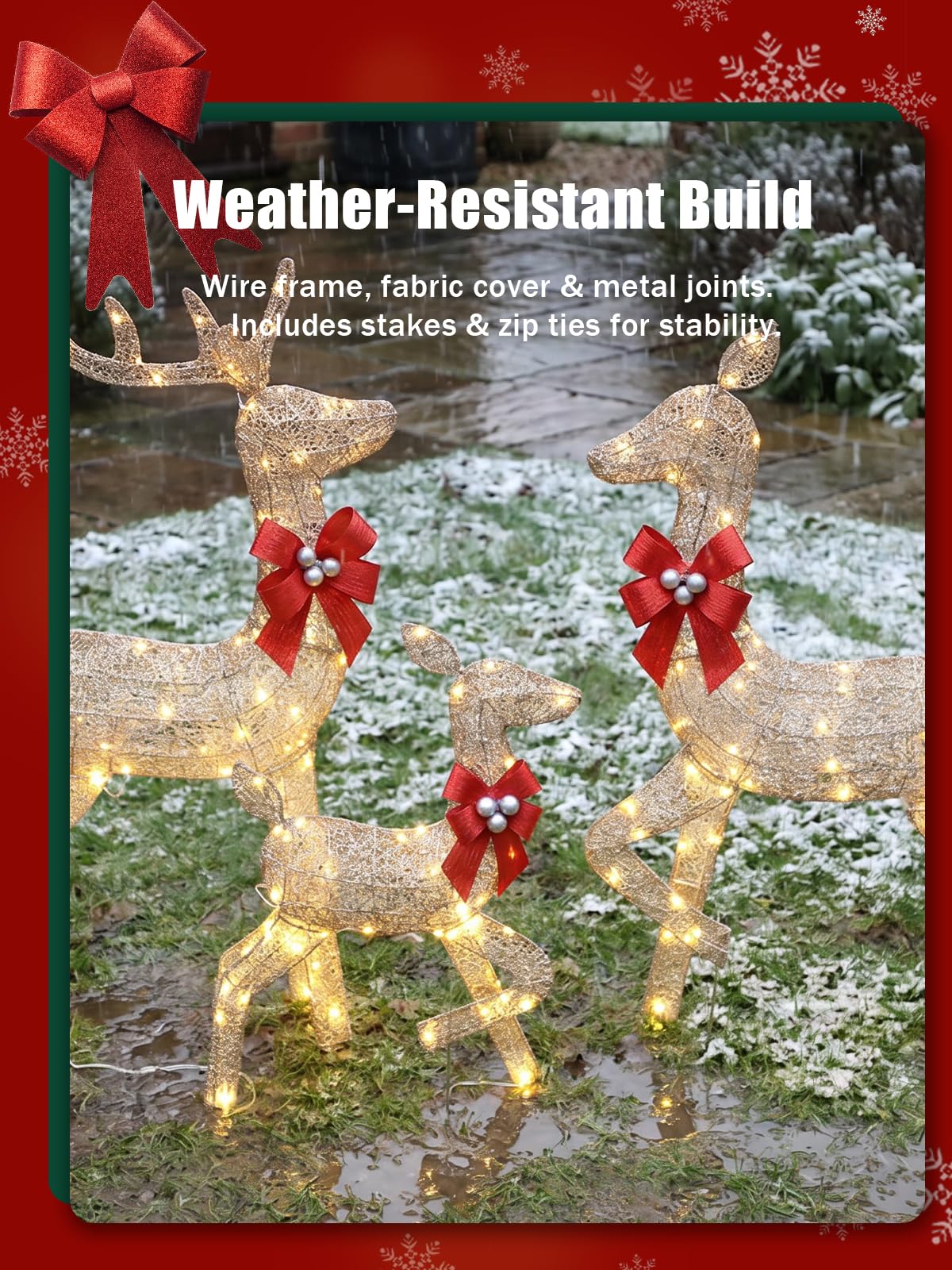 3 Pieces Lighted Christmas Dee - Christmas Lights Outdoor 评论和价格